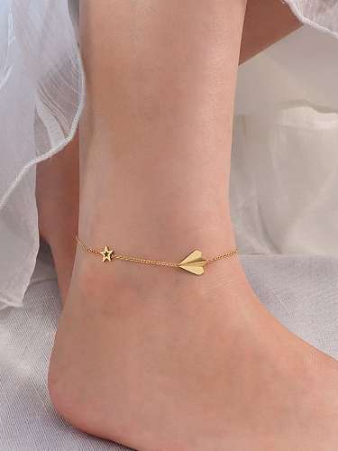 Titanium 316L Stainless Steel Irregular Minimalist Anklet with e-coated waterproof