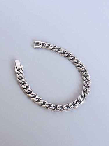 Bracelet à maillons vintage à chaîne géométrique en acier inoxydable titane 316L avec revêtement en e imperméable