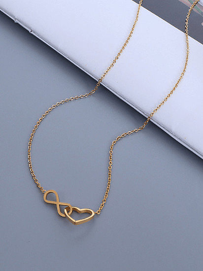 Titanium 316L Stainless Steel Hollow Heart Minimalist Necklace with e-coated waterproof