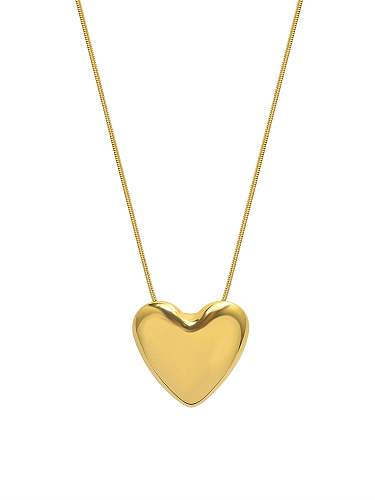 Collier Minimaliste Coeur Lisse Acier Titane