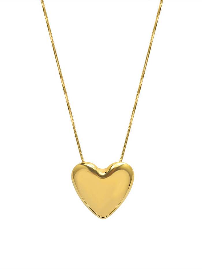 Titanium Steel Smooth Heart Minimalist Necklace