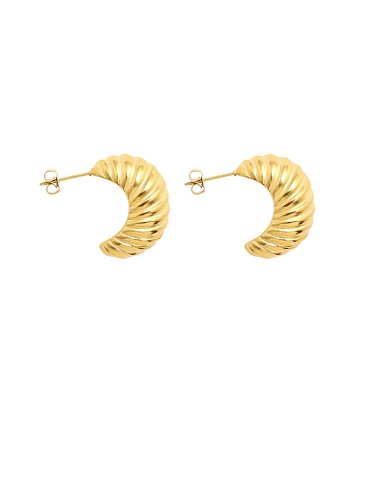 Boucles d'oreilles à tige vintage en acier inoxydable 316L et titane Twist Moon avec revêtement en e imperméable à l'eau