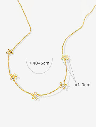 Titanium Steel Minimalist Hollow Flower Necklace