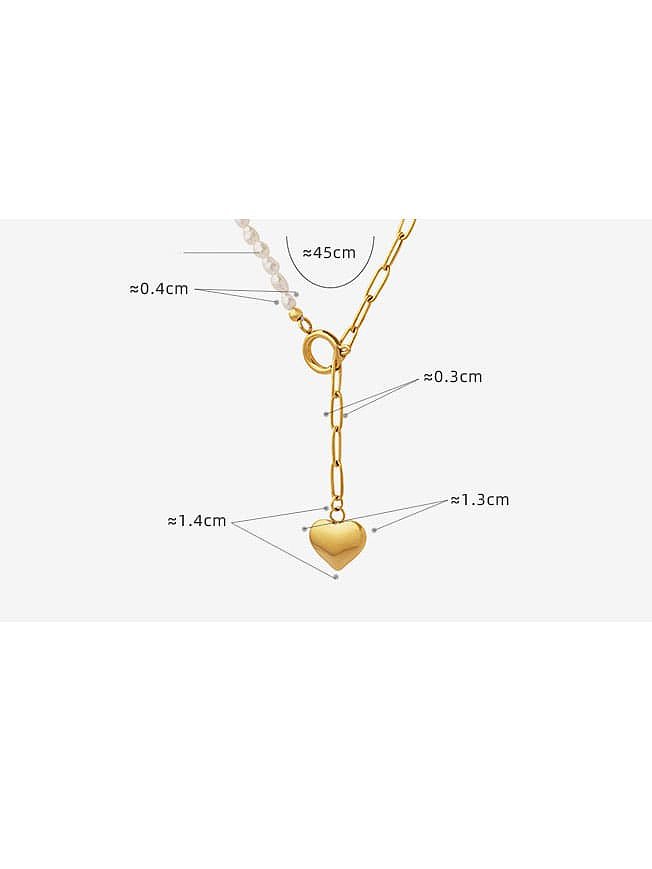 Titanium Steel Heart Trend Lariat Necklace