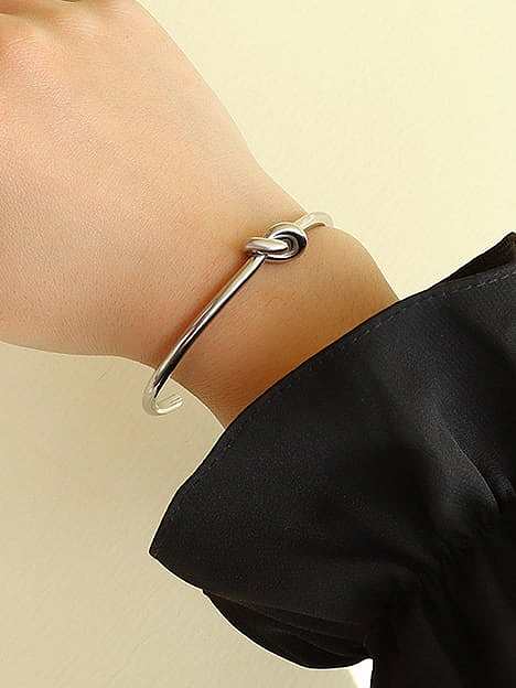Titanium 316L Stainless Steel Bowknot Vintage Cuff Bangle with e-coated waterproof