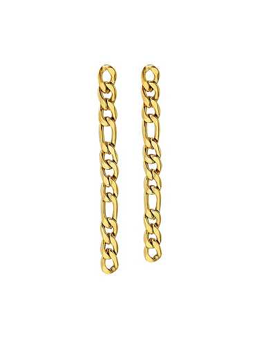 Titanium 316L Stainless Steel Geometric Chain Minimalist Drop Earring with e-coated waterproof