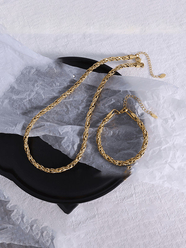 Titanium Steel Hip Hop Irregular Bracelet and Necklace Set