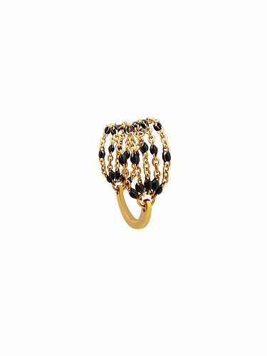 Titan Stahl Emaille geometrischer Vintage stapelbarer Ring