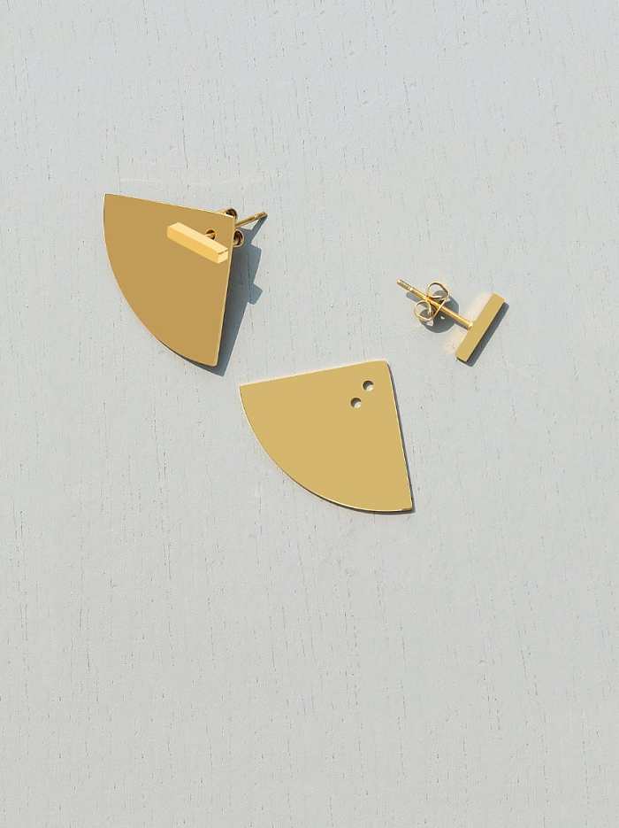 Geometrischer, minimalistischer Ohrstecker aus Titan 316L Edelstahl mit E-Beschichtung, wasserdicht