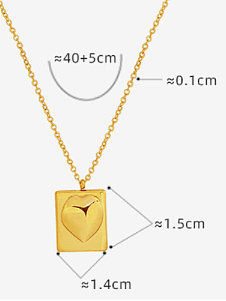Titanium Steel Heart Minimalist Geometric Pendant Necklace