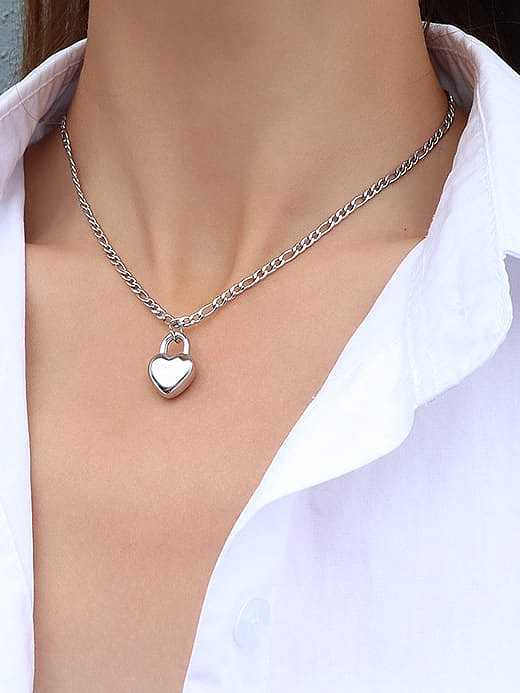 Titanium 316L Stainless Steel Heart Minimalist Necklace with e-coated waterproof