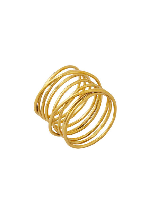 Geometrischer, minimalistischer, stapelbarer Ring aus Messing