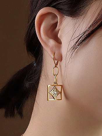 Ensemble de boucles d'oreilles et de collier géométriques minimalistes en titane et acier inoxydable 316L avec revêtement en e imperméable