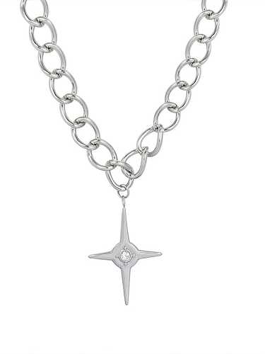 Titanium Steel Cross Vintage Hollow Chain Necklace
