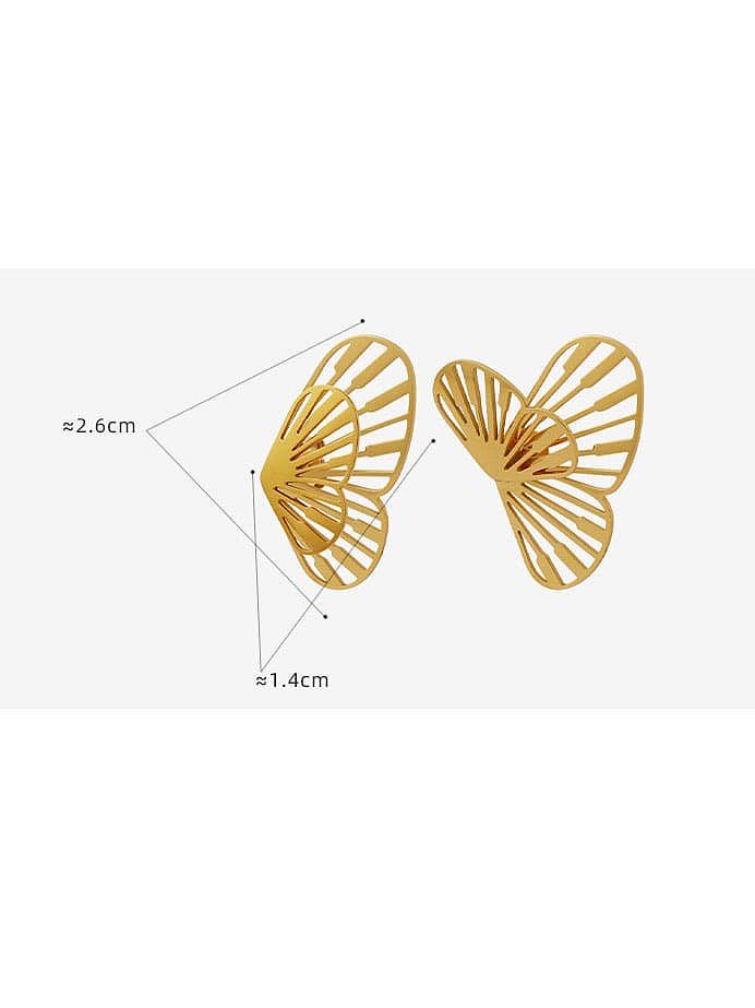 Boucles d'Oreilles Tendance Papillon Acier Titane