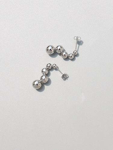 Titanium 316L Stainless Steel Bead Tassel Minimalist Drop Earring with e-coated waterproof
