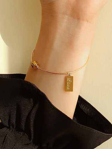 Titanium 316L Stainless Steel Geometric Vintage Band Bangle with e-coated waterproof