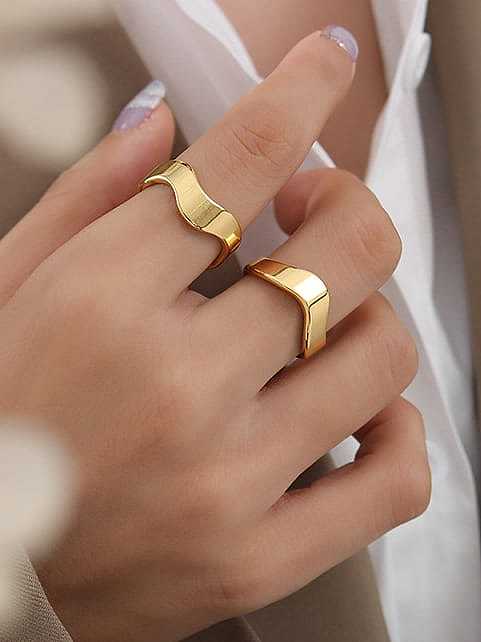 Titanium Steel Geometric Minimalist Band Ring