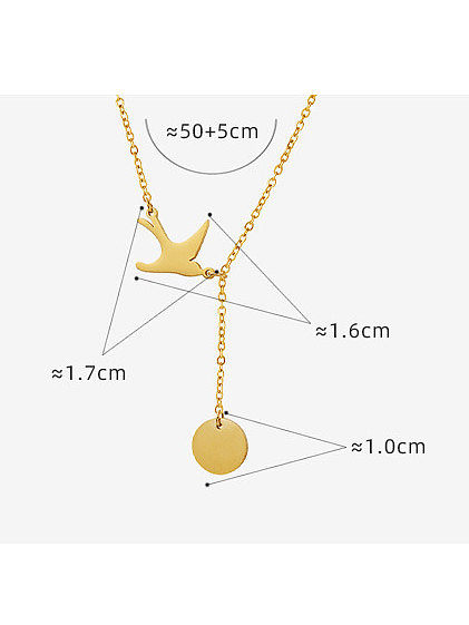 Minimalistische Quasten-Halskette mit Vogel aus Titanstahl