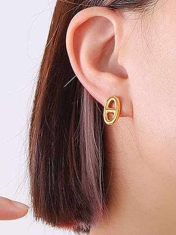 Ensemble de boucles d'oreilles et de collier géométriques minimalistes en acier au titane