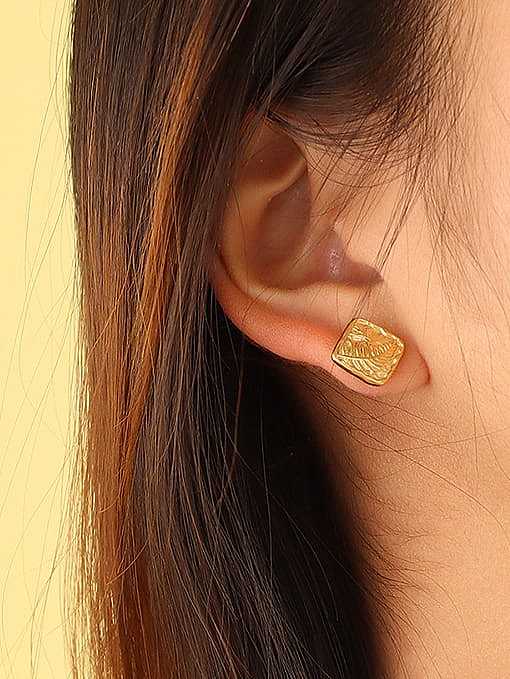 Boucles d'oreilles carrées en acier inoxydable titane 316L avec revêtement électronique imperméable