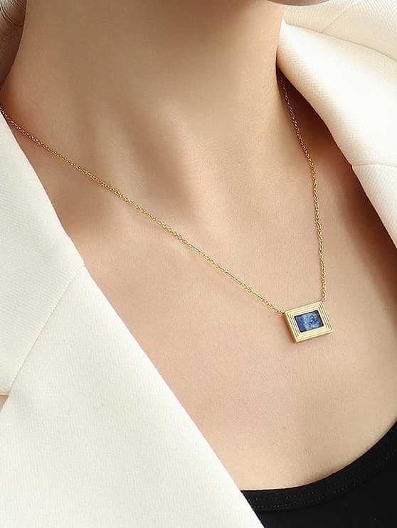Messing Zirkonia geometrische minimalistische Halskette