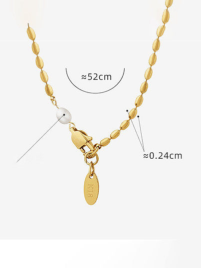 Titan-Stahl-Perlenkette, geometrische Vintage-Halskette