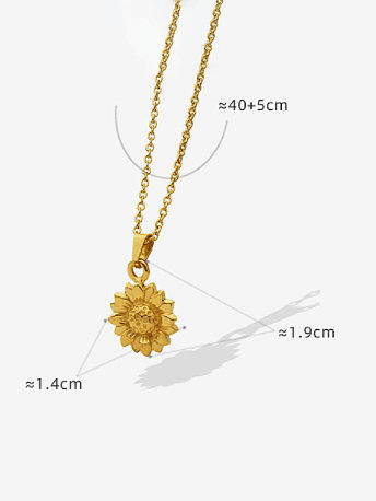 Titan-Stahl-Blumen-Minimalist-Halskette