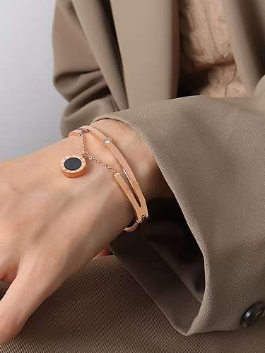 Titanium Steel Acrylic Geometric Minimalist Band Bangle