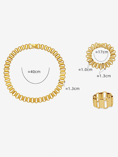 Titanium Steel Minimalist Geometric Earring Bracelet and Necklace Set