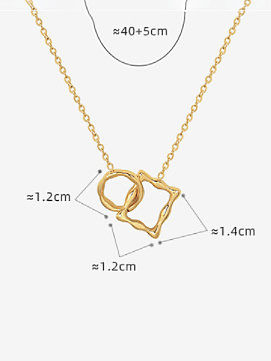 Titanium Steel Minimalist Hollow Geometric Pendant Necklace