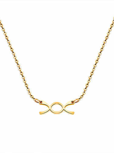 Titanium 316L Stainless Steel Bowknot Minimalist Necklace with e-coated waterproof