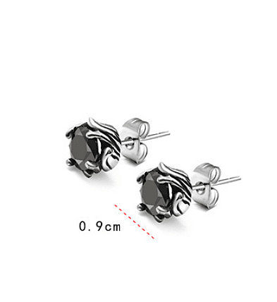 Titanium 316L Stainless Steel Cubic Zirconia Geometric Vintage Stud Earring with e-coated waterproof