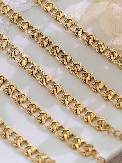 Minimalistisches geometrisches Armband und Halsketten-Set aus Titanstahl