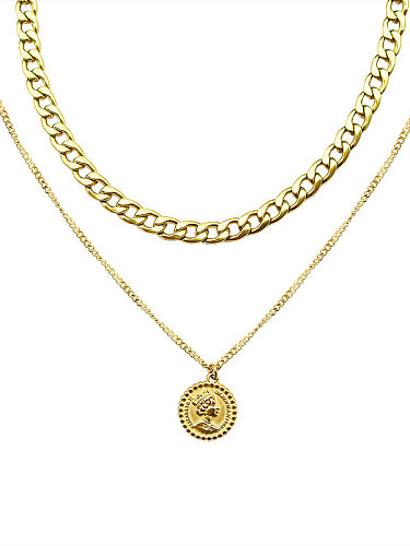 Collier multi-rangs vintage rond en acier au titane