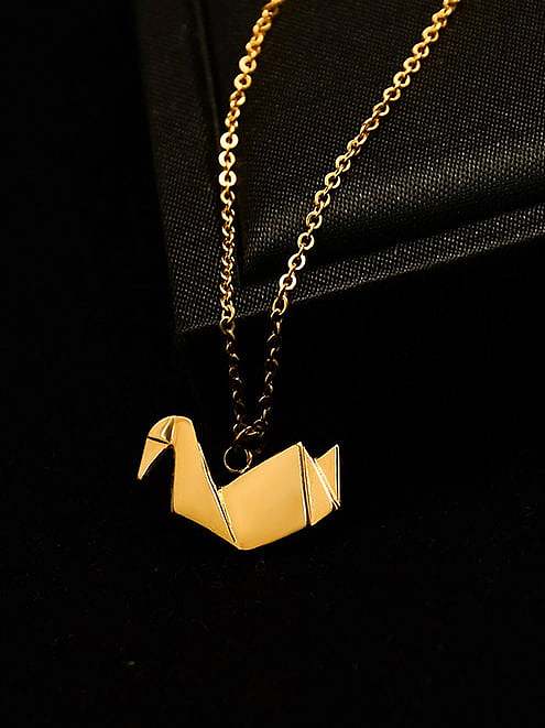 Titanium 316L Stainless Steel Bird Cute Necklace with e-coated waterproof