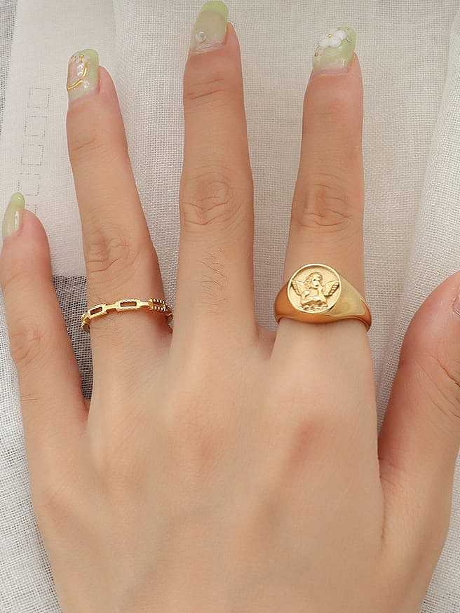 Titanium Steel Geometric Hip Hop Band Ring