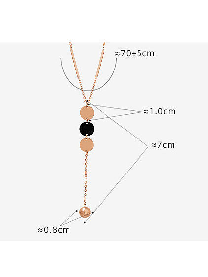 Titanium Steel Geometric Minimalist Tassel Necklace