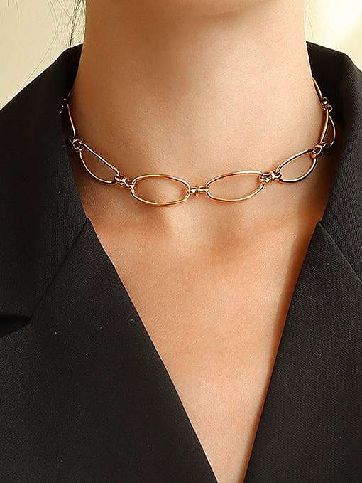 Bracelet et collier de boucles d'oreilles géométriques minimalistes en acier inoxydable titane 316L avec revêtement en e imperméable à l'eau