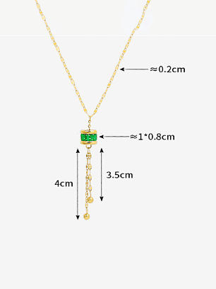 Geometrische minimalistische Quasten-Halskette aus Titanstahl mit Kubikzirkonia