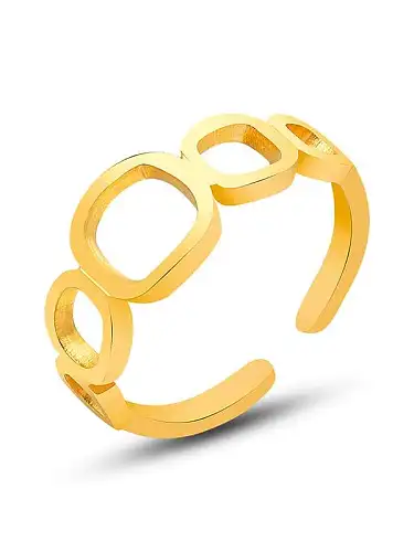 Titanium Steel Hollow Square Minimalist Band Ring