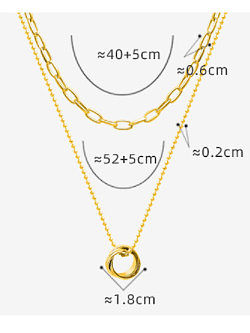 Titanium Steel Geometric Vintage Hollow Chain Multi Strand Necklace