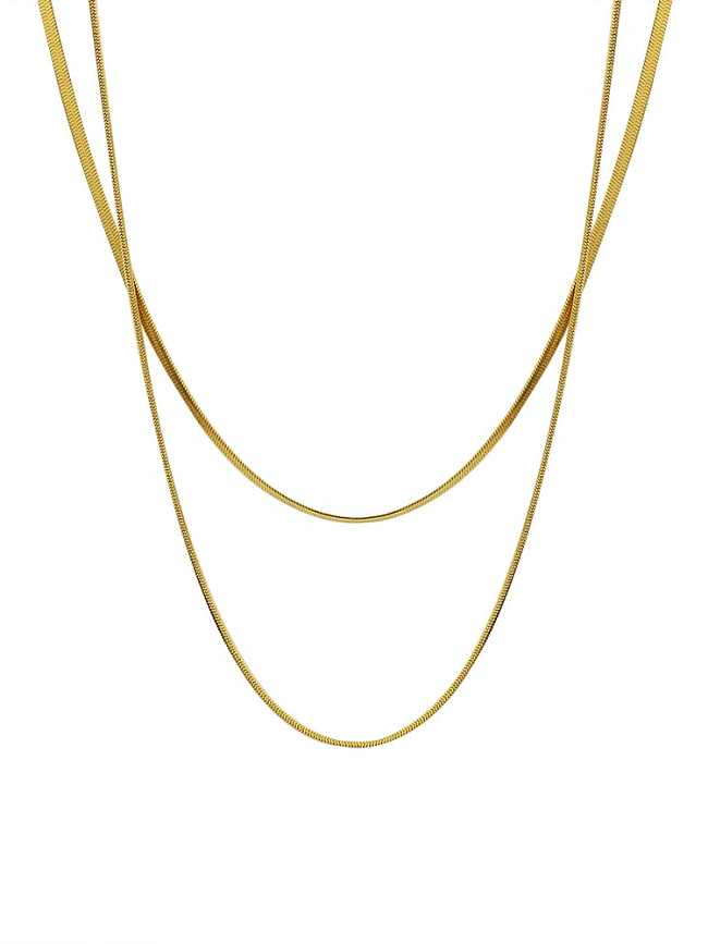 Collier multi-rangs minimaliste géométrique en acier au titane