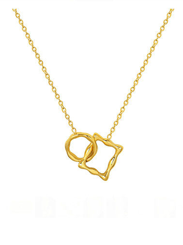 Titanium Steel Minimalist Hollow Geometric Pendant Necklace