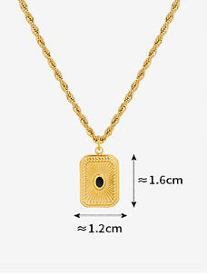 Geometrische Vintage Perlenkette aus Titanstahl