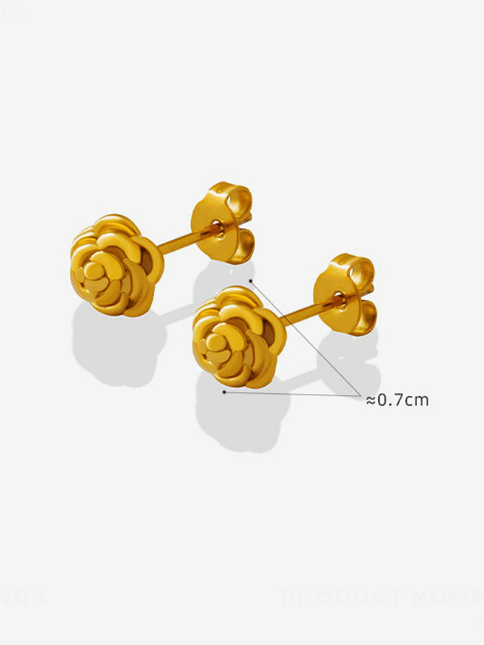 Minimalistischer Ohrstecker mit Blume aus Titanstahl