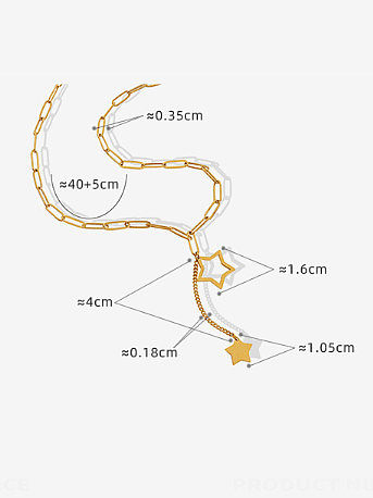 Titanium Steel Star Minimalist Hollow Chain Tassel Necklace