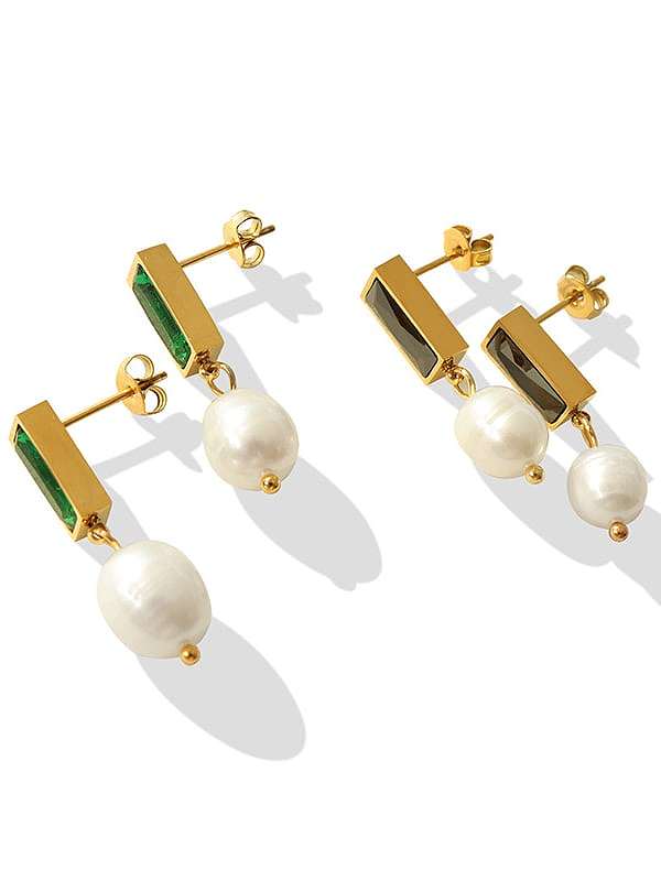 Titanium Steel Imitation Pearl Geometric Trend Drop Earring