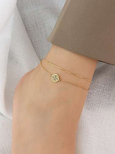 Bracelet de cheville minimaliste géométrique creux en acier au titane