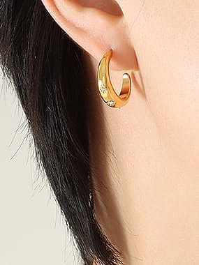 Boucles d'oreilles minimalistes géométriques en zircon cubique en acier au titane